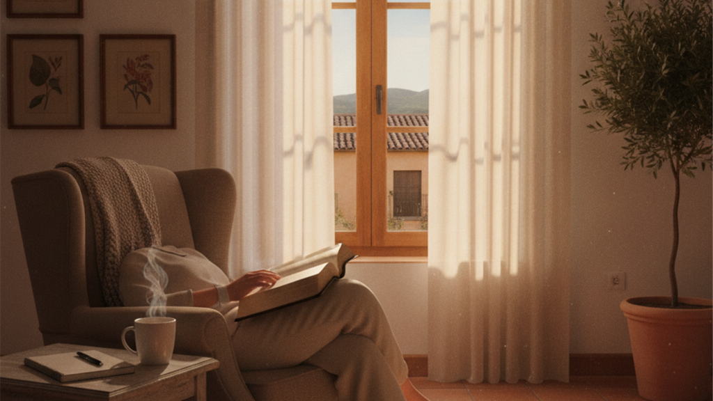 como leer la biblia persona leyendo junto a la ventana