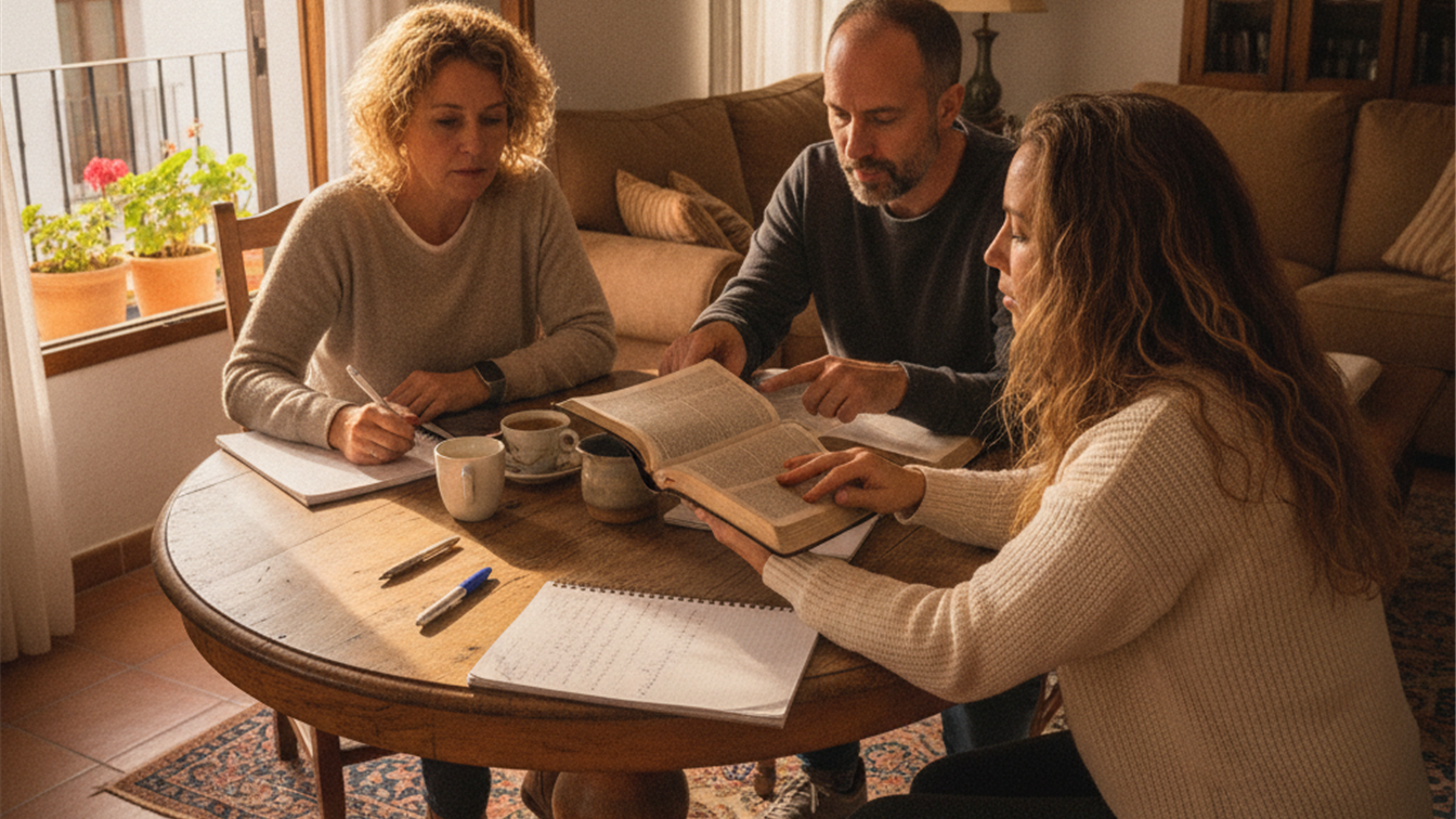 grupo leyendo la biblia juntos plan de lectura