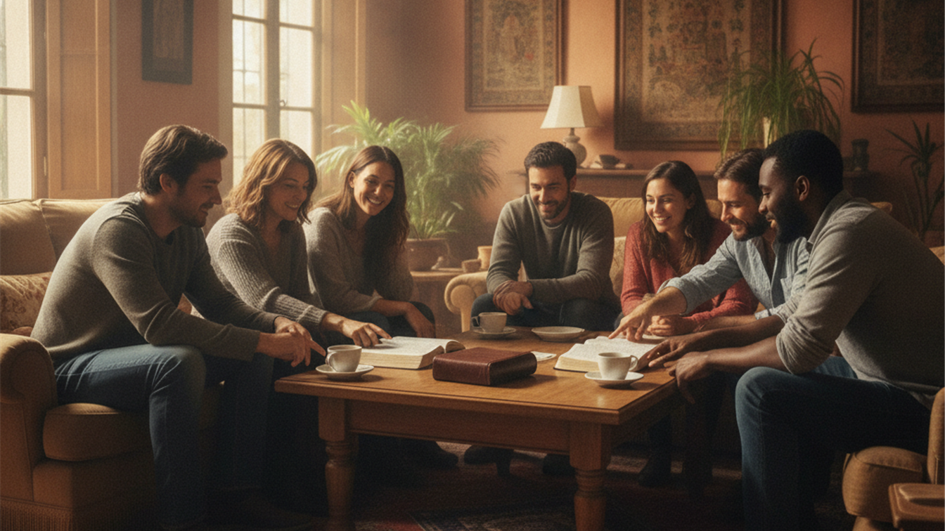 Comunidad leyendo la Biblia juntos