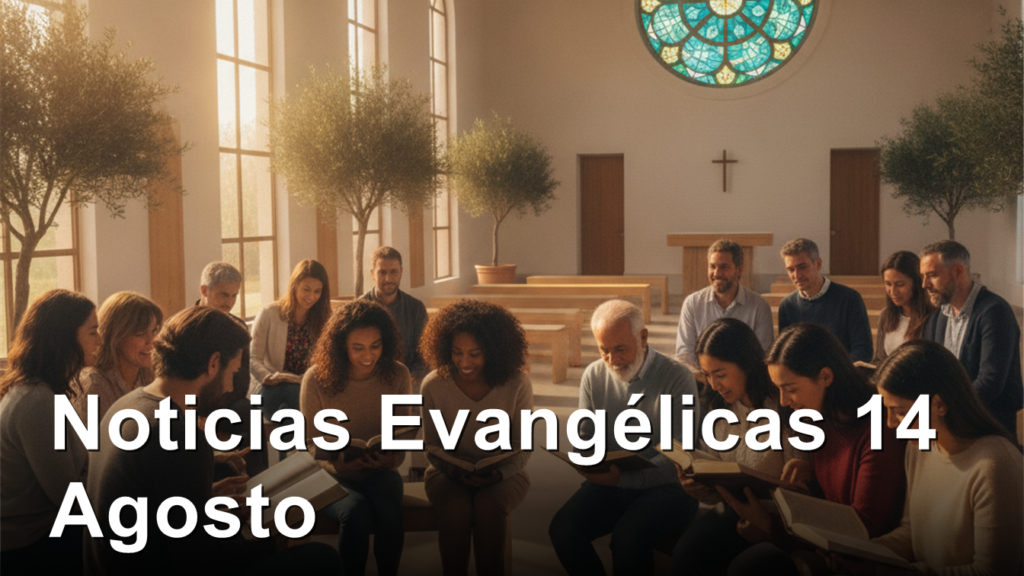 Personas leyendo la Biblia en una iglesia evangelica en Espana