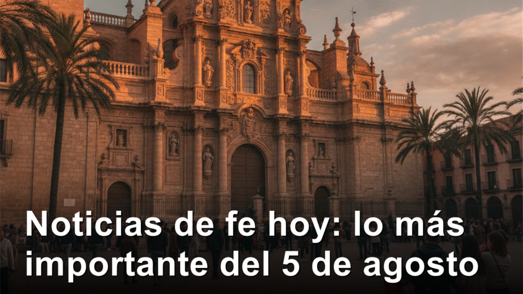 Catedral espanola con fieles al atardecer noticias de fe