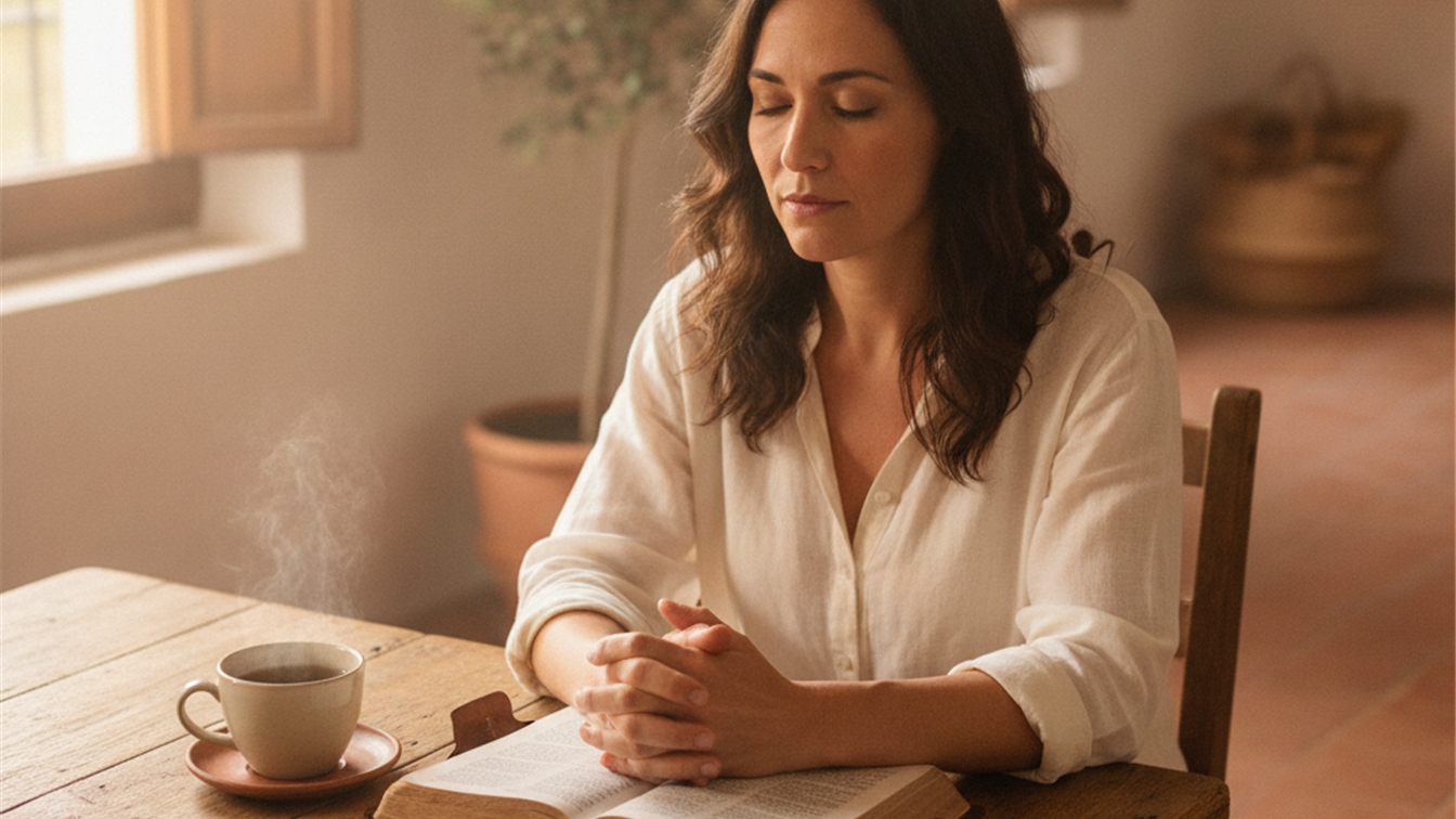 mujer orando biblia ansiedad paz