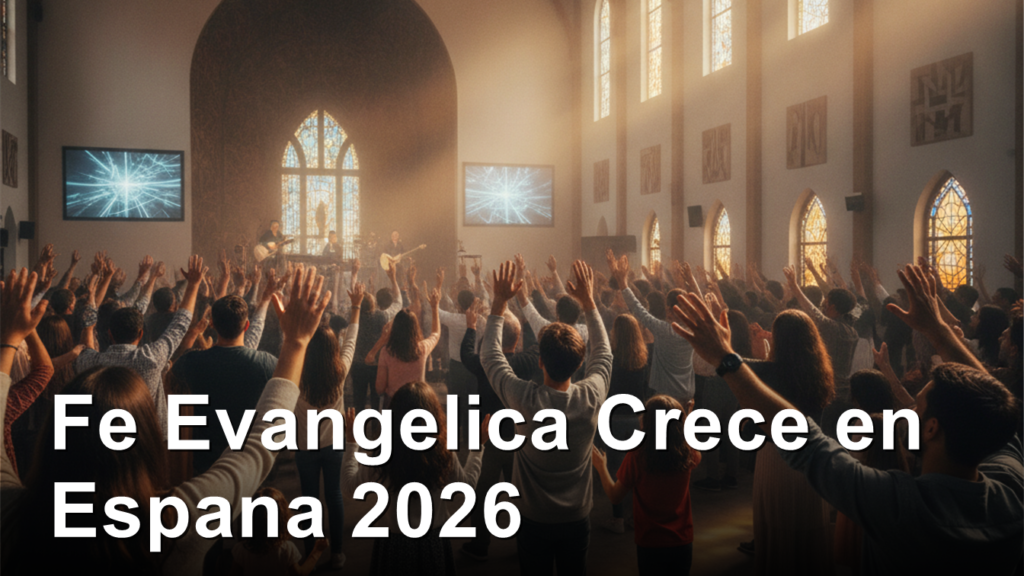 Iglesia evangelica espanola con fieles adorando en septiembre 2026