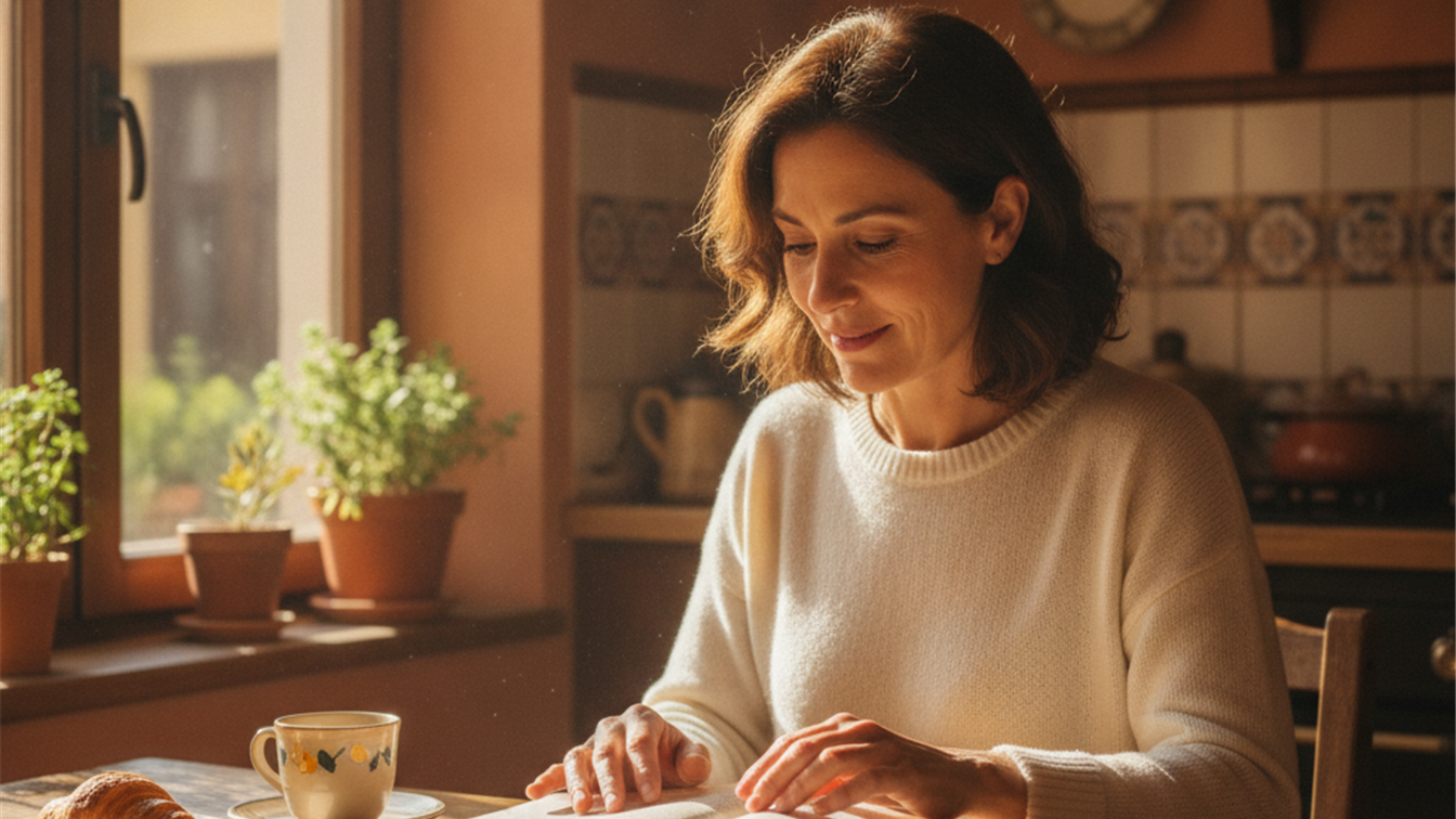 mujer leyendo la Biblia en devocional matutino