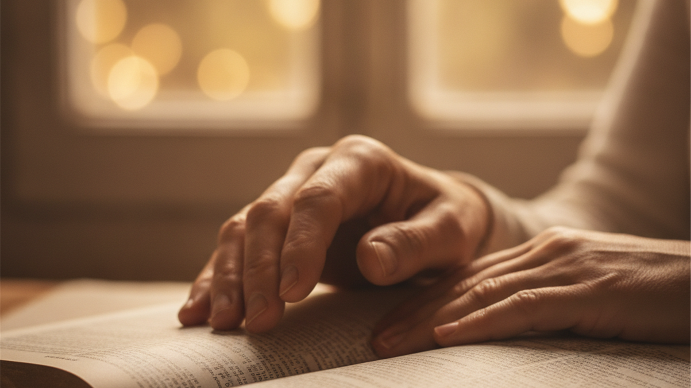 hands on open Bible prayer intercession