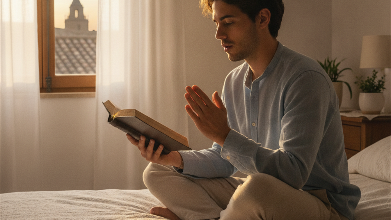 oracion de la manana leyendo la Biblia